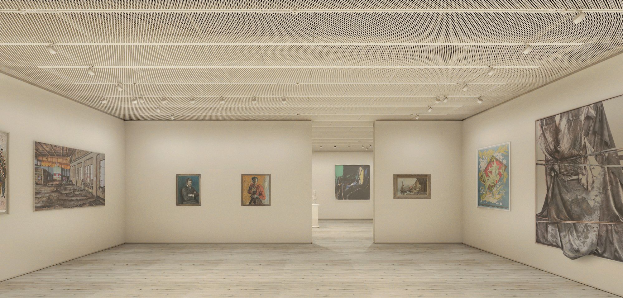 Illustrasjon av et utstillingsrom i Kunstsilo