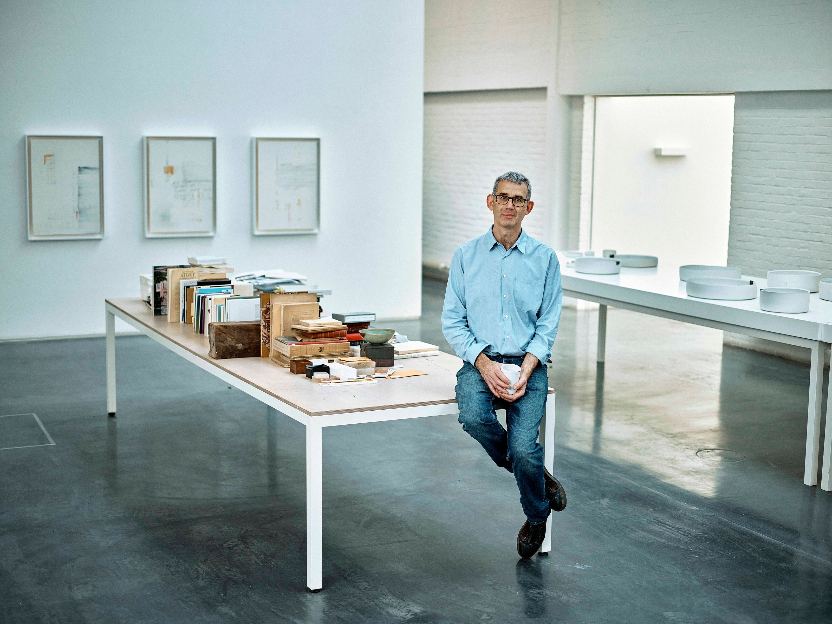 Edmund de Waal in his studio.