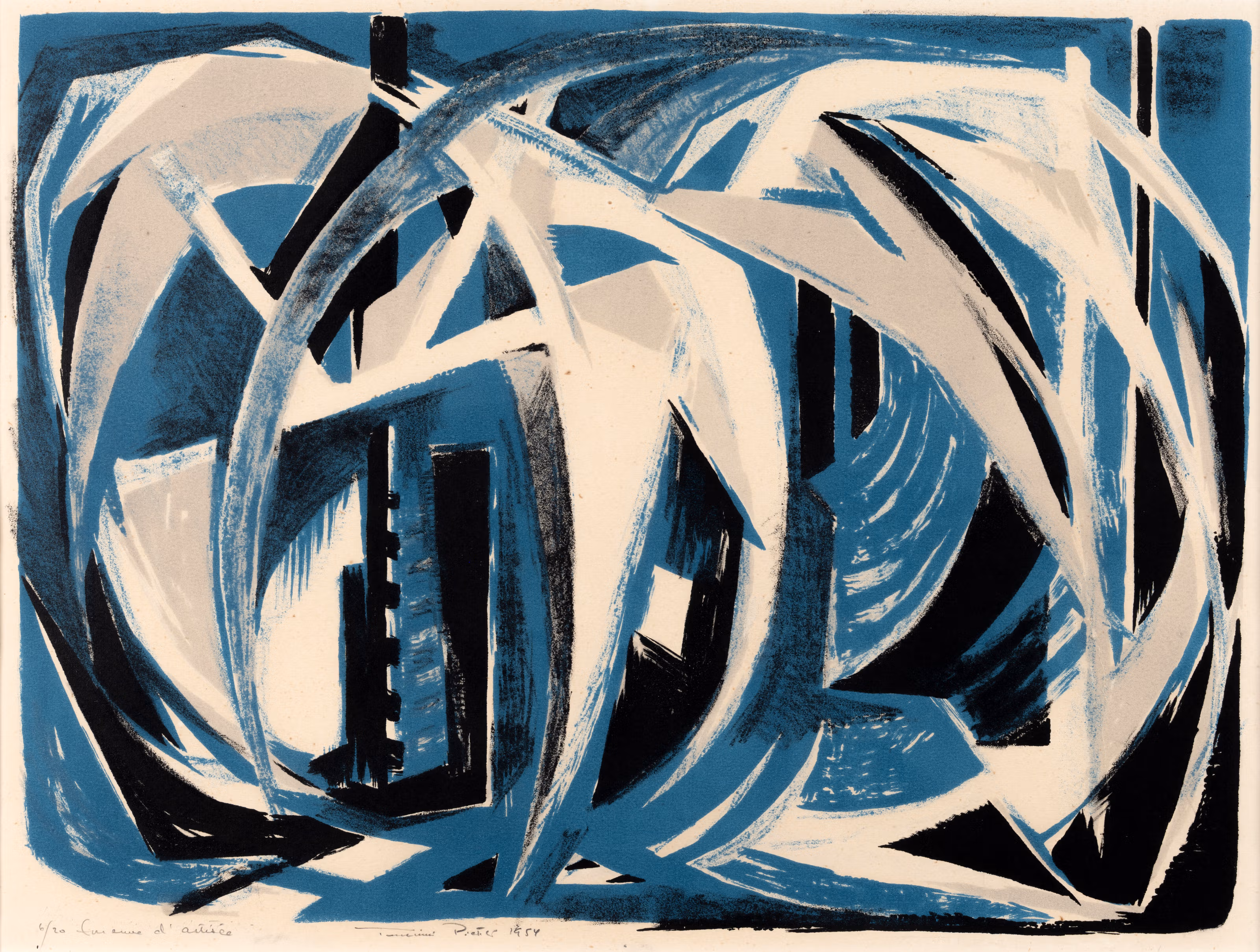 Tuulikki Pietilä,Tiirat (Terner), 1954, Serigrafi. Kunstsilo/Tangen Collection